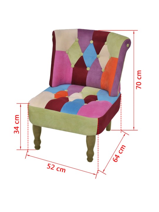 Francouzské křeslo patchwork textil