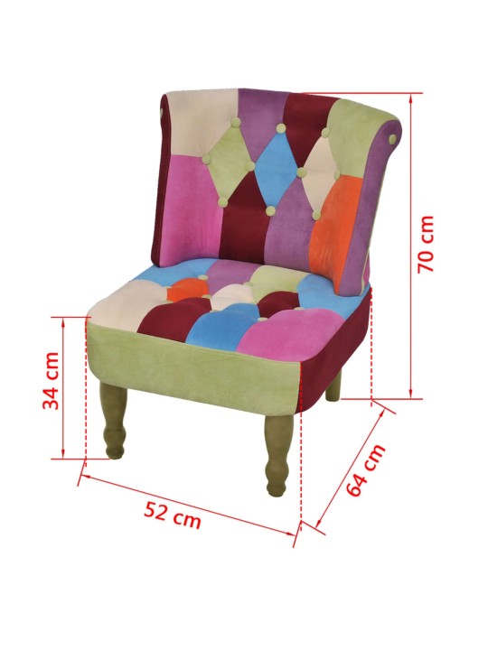 Francouzské křeslo 2 ks patchwork textil