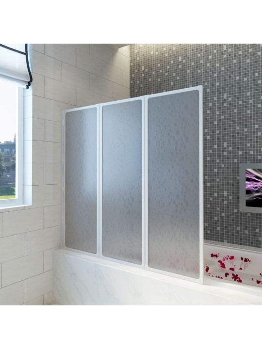 Sprchová a vanová zástěna 117 x 120 cm 3 panely skládací