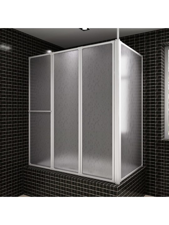 Sprchová a vanová zástěna tvar L 70x120x137cm 4 panely skládací
