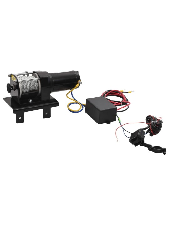12V elektrický naviják 1360 kg s montážní deskou a lanovým oknem