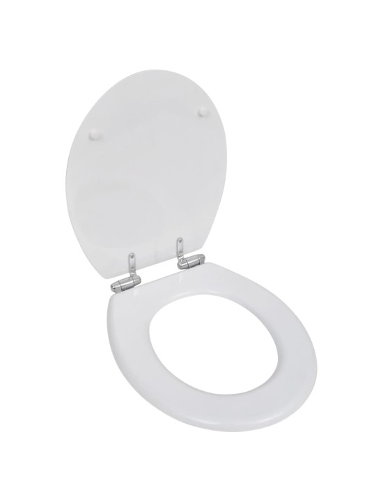 WC sedátko s funkcí pomalého sklápění MDF prostý design bílé