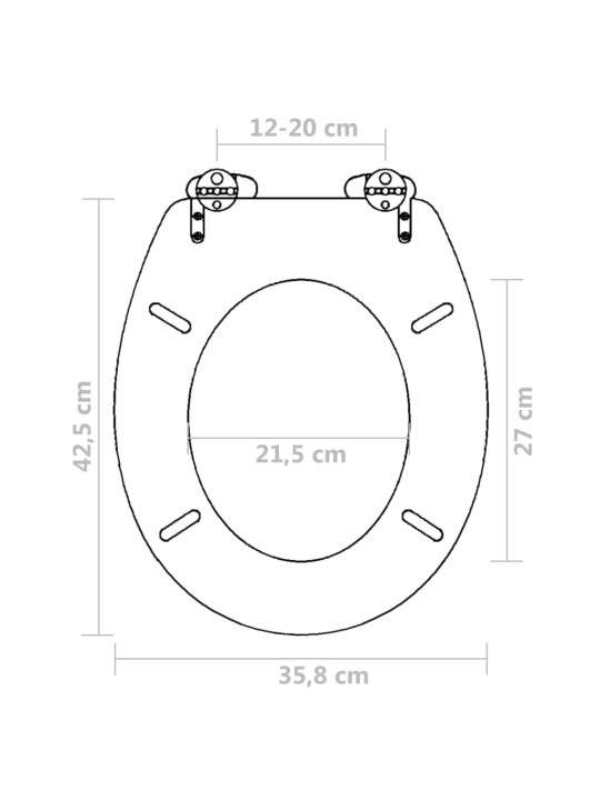 WC sedátko s funkcí pomalého sklápění MDF prostý design bílé