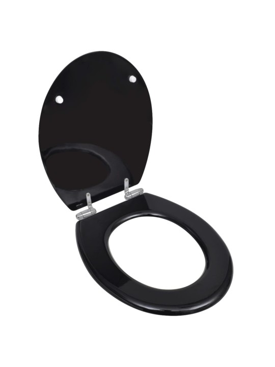 WC sedátko s funkcí pomalého sklápění MDF prostý design černé