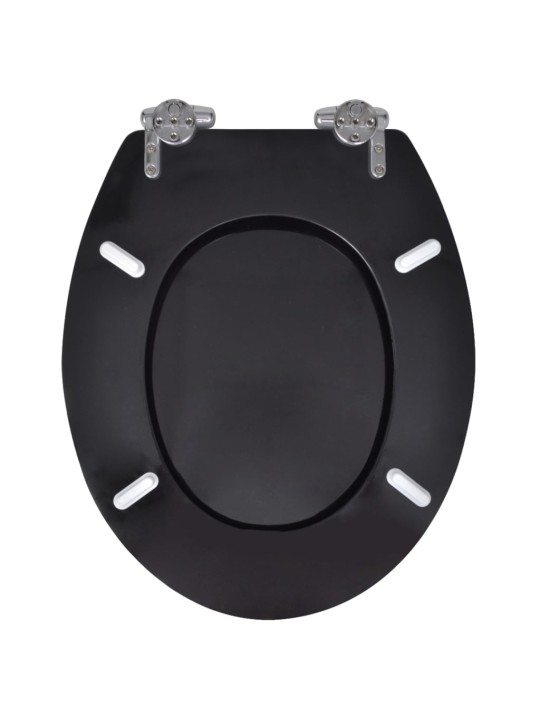 WC sedátko s funkcí pomalého sklápění MDF prostý design černé