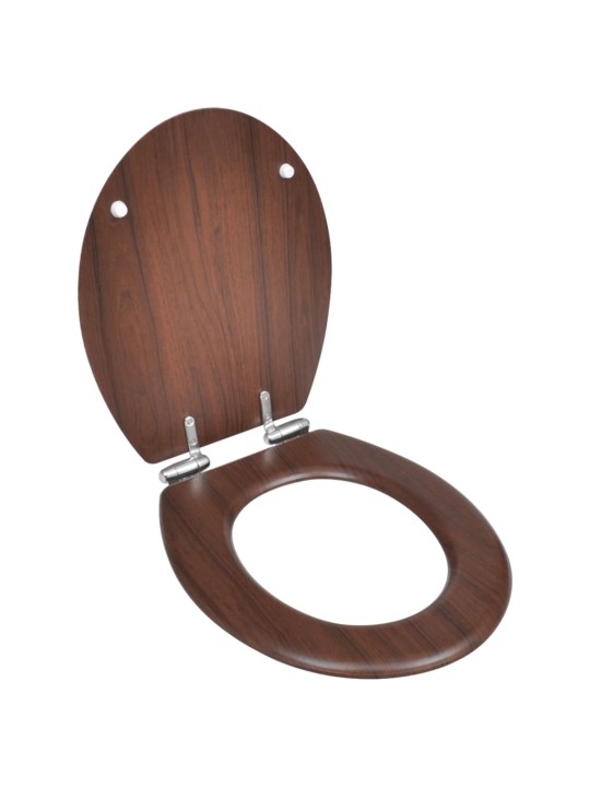 WC sedátko s funkcí pomalého sklápění MDF prostý design hnědé