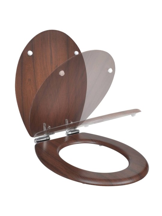 WC sedátko s funkcí pomalého sklápění MDF prostý design hnědé