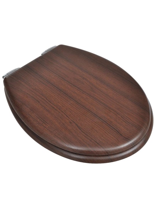 WC sedátko s funkcí pomalého sklápění MDF prostý design hnědé