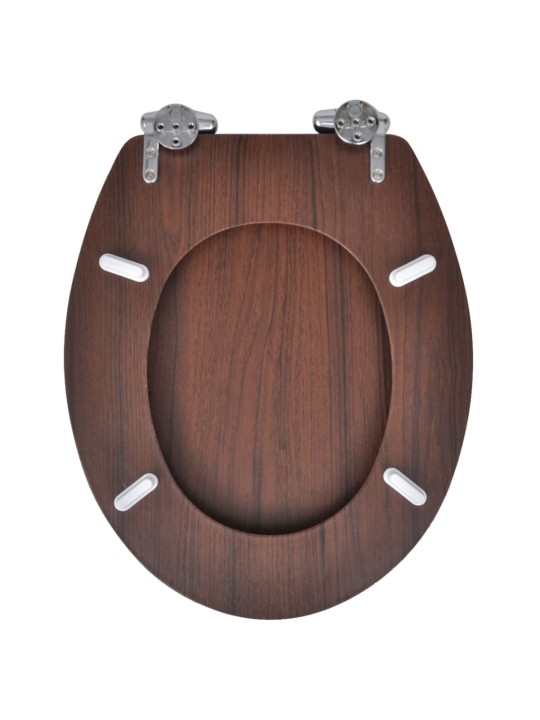 WC sedátko s funkcí pomalého sklápění MDF prostý design hnědé