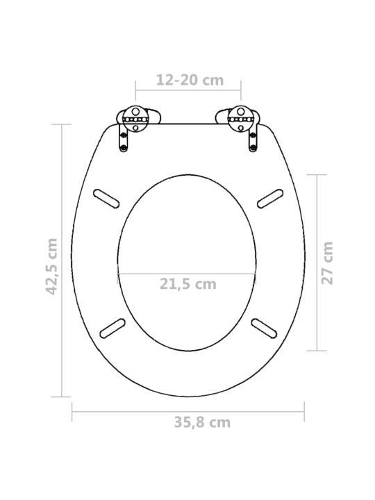WC sedátko s funkcí pomalého sklápění MDF prostý design hnědé