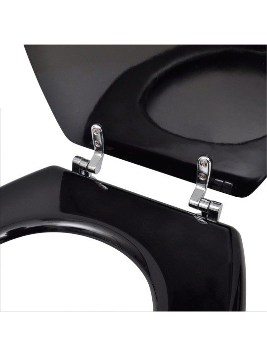 WC sedátko MDF s víkem jednoduchý design černé