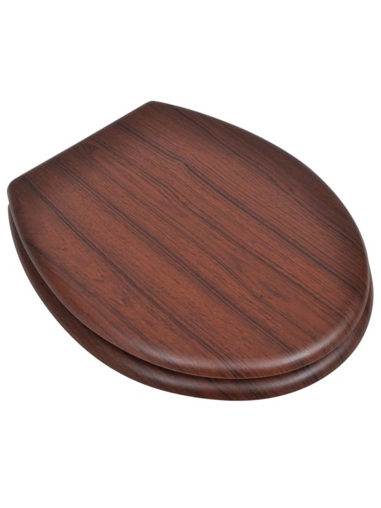 WC sedátko MDF s víkem jednoduchý design hnědé