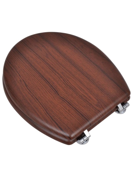 WC sedátko MDF s víkem jednoduchý design hnědé