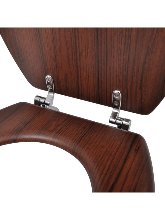 WC sedátko MDF s víkem jednoduchý design hnědé