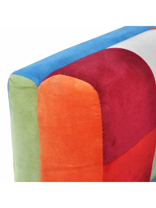 Krychlové křeslo, chromované nohy, patchwork, textilní