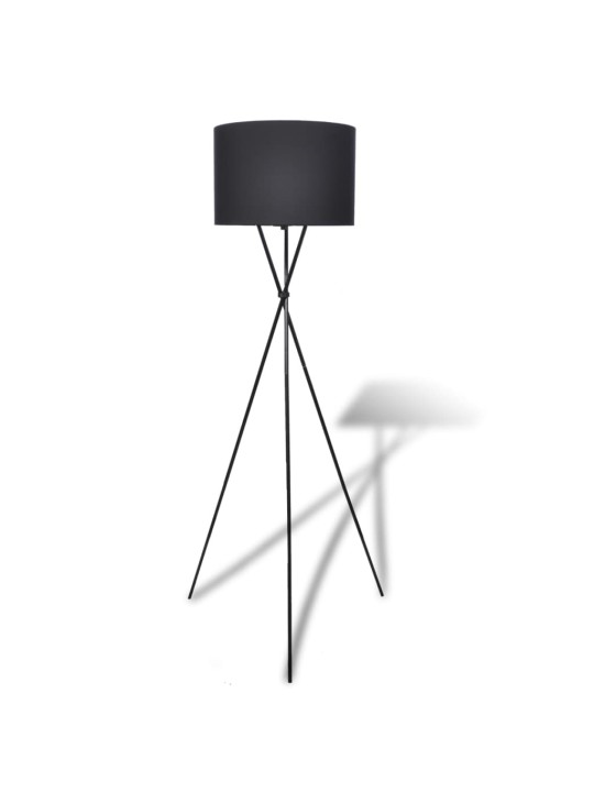 Stojací lampa s vysokým stojanem černá