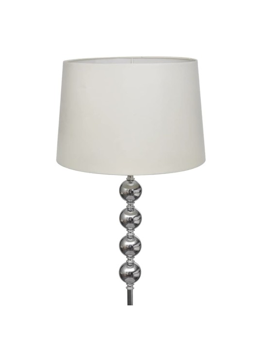Stojací lampa s vysokým stojanem se 4 ozdobnými kuličkami, bílá