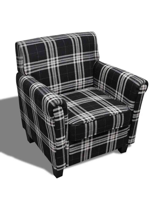 Křeslo s poduškou černé textil