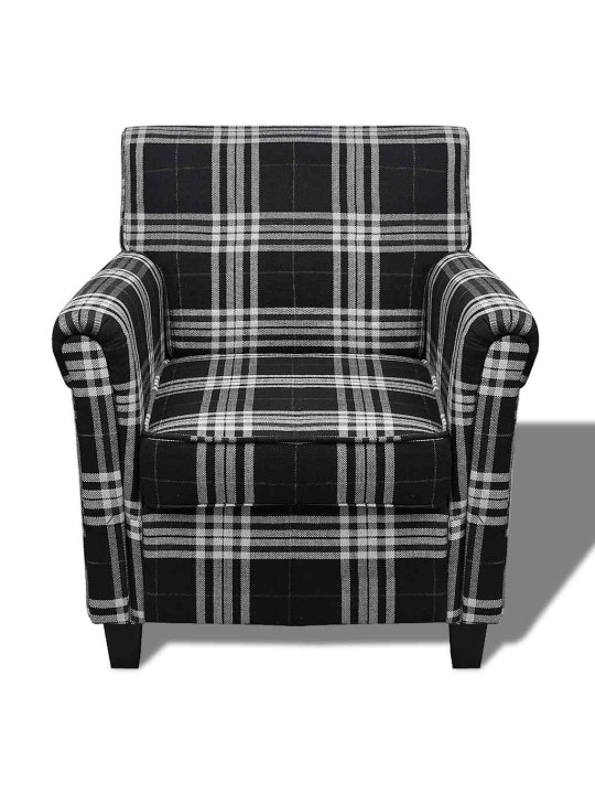 Křeslo s poduškou černé textil