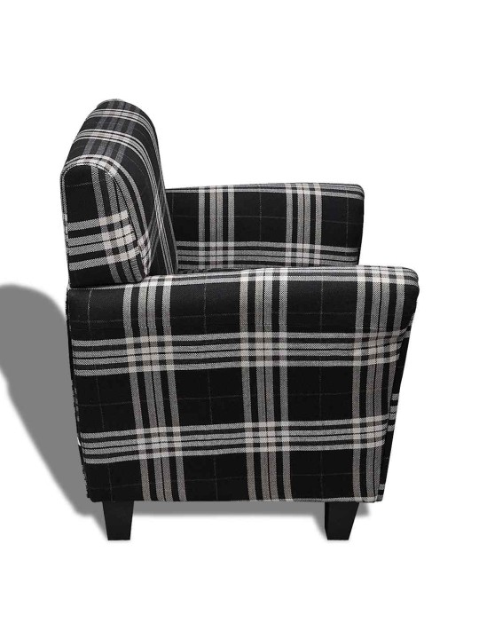 Křeslo s poduškou černé textil