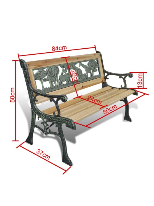 Dětská zahradní lavice 84 cm dřevěná
