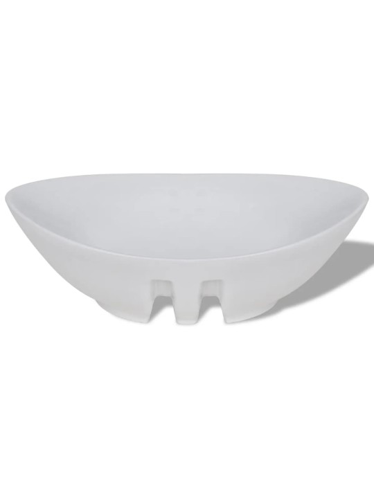 Luxusní keramické oválné umyvadlo s přepadem - 59 x 38,5 cm
