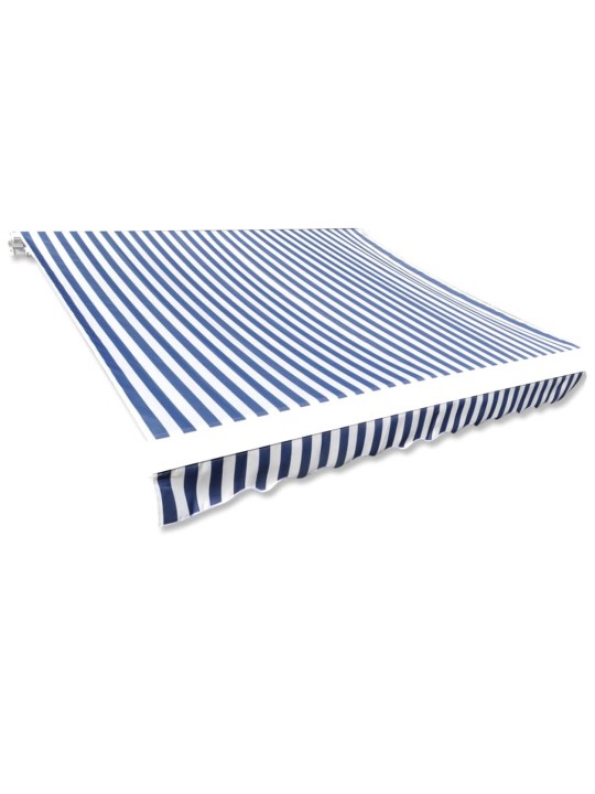 Plachta na markýzu plátěná modro-bílá 4 x 3 m (bez rámu)