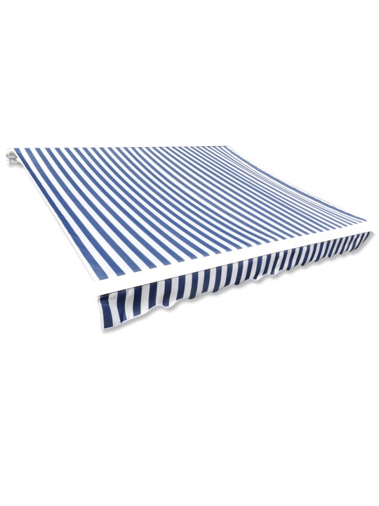 Plachta na markýzu plátěná modro-bílá 6 x 3 m (bez rámu)