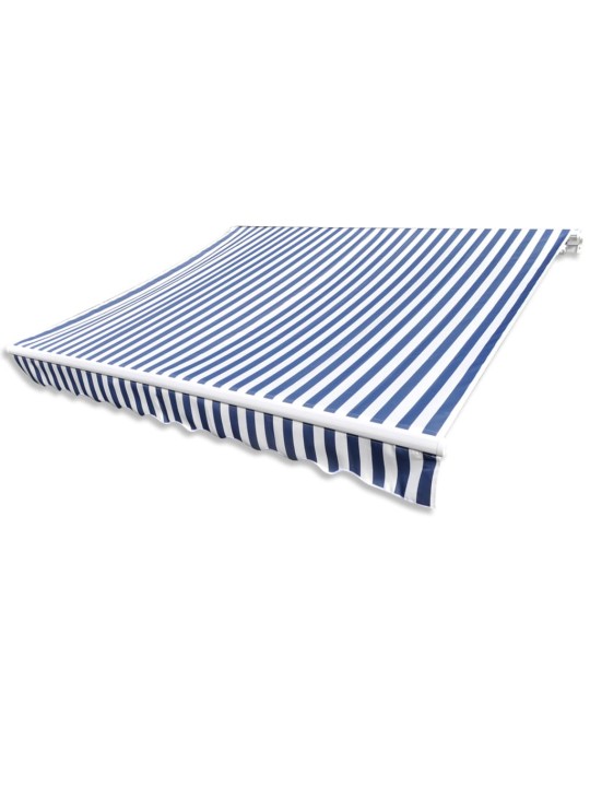 Plachta na markýzu plátěná modro-bílá 6 x 3 m (bez rámu)