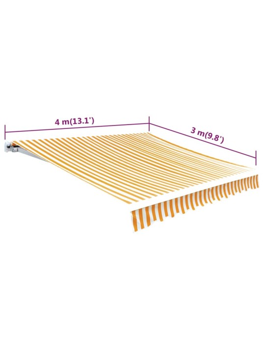 Plachta na markýzu slunečnicová žluto-bílá 4 x 3 m (bez rámu)
