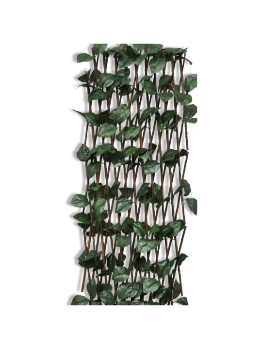Vrbový trelážový plot 5 ks s umělými listy 180 x 90 cm
