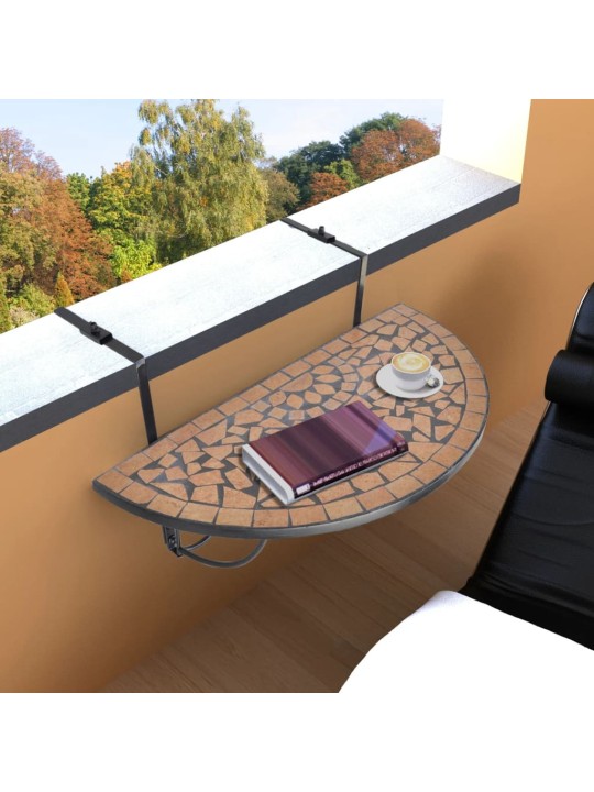 Závěsný stolek na balkon terakota mozaika