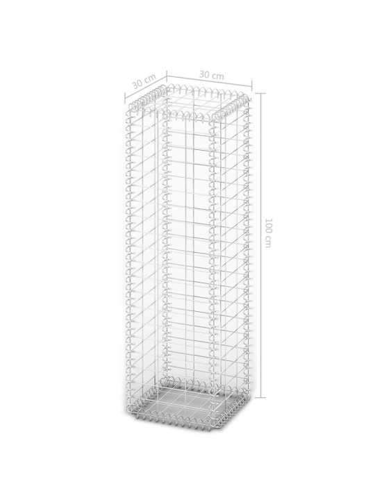Gabionový koš s víky z pozinkovaného drátu 100 x 30 x 30 cm