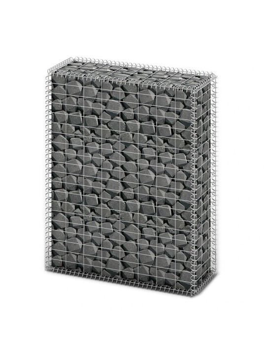 Gabionový koš s víky z pozinkovaného drátu 100 x 80 x 30 cm