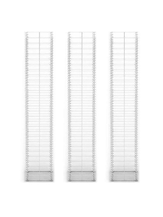Sada gabionů 3 ks pozinkovaný drát 25 x 25 x 150 cm