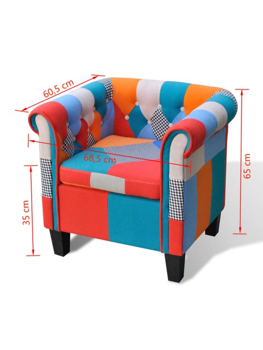 Křeslo patchwork textilní