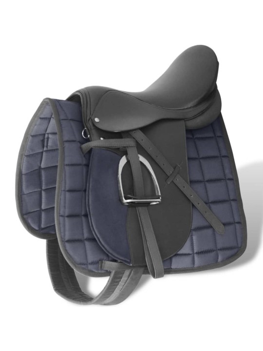 Sedlo z pravé kůže, 5-v-1, pát. kanál 18 cm, posedlí 17,5" - černé