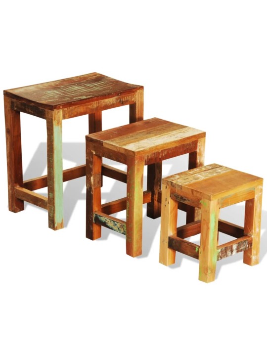 Sada hnízdových stolků 3 kusy vintage recyklované dřevo