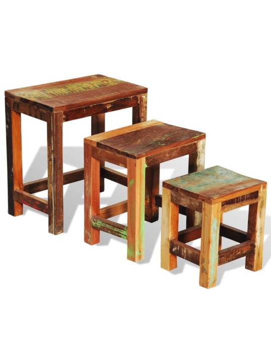 Sada hnízdových stolků 3 kusy vintage recyklované dřevo
