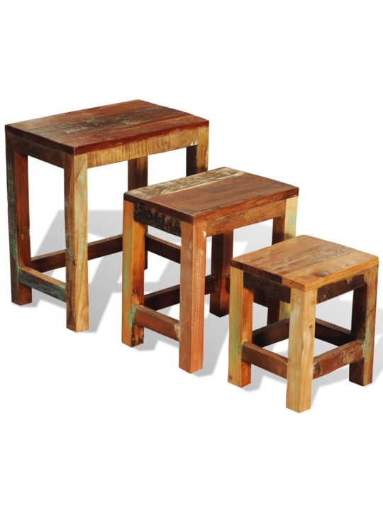 Sada hnízdových stolků 3 kusy vintage recyklované dřevo