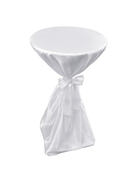 Potahy na stůl bílé, 60 cm, s mašlí, 2 ks