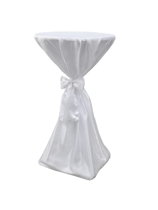 Potahy na stůl bílé, 70 cm, s mašlí, 2 ks