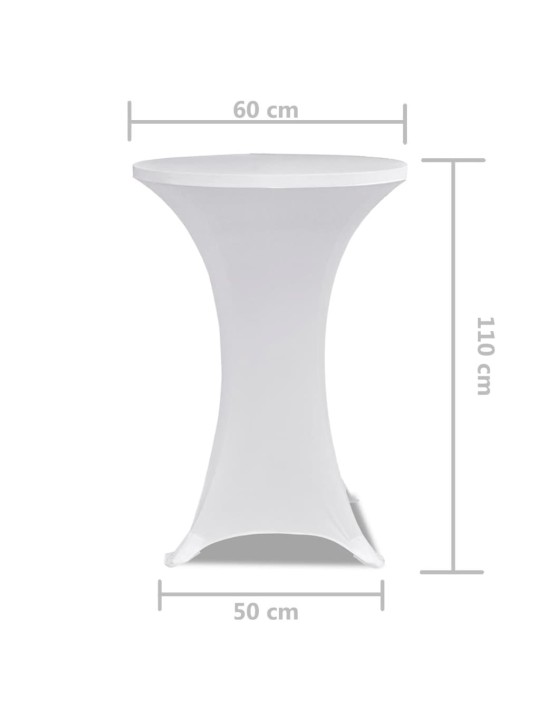 Potahy na koktejlový stůl Ø 60 cm, bílé strečové, 2 ks
