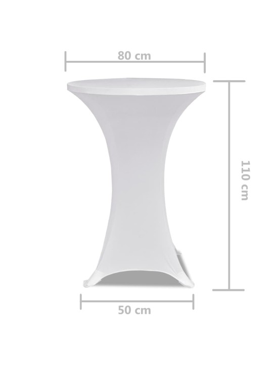 Potahy na koktejlový stůl Ø 80 cm, bílé strečové, 2 ks
