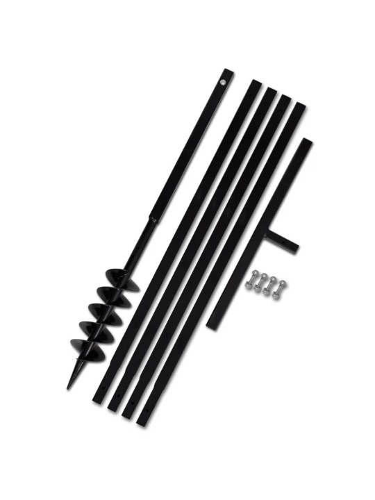 Zemní vrták s rukojetí 100 mm, s nástavci 5 m, ocel