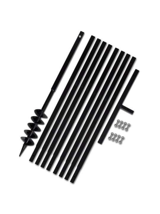 Zemní vrták s rukojetí 100 mm, s nástavci 9 m, ocel