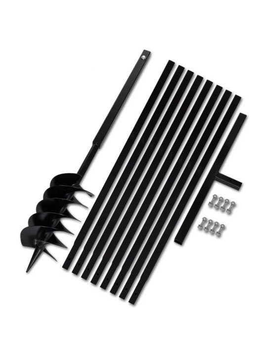 Zemní vrták s rukojetí 150 mm, s nástavci 9 m, ocel