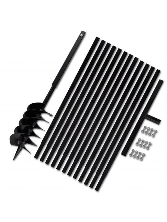 Zemní vrták s rukojetí 150 mm, s nástavci 13 m, ocel