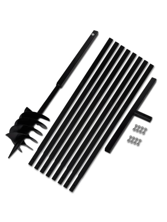 Zemní vrták s rukojetí 180 mm, s nástavci 9 m, ocel