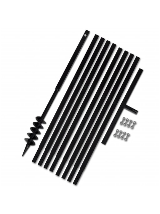 Zemní vrták s rukojetí 80 mm, s nástavci 9 m, ocel